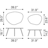 ZUO Castelo Coffee Table Set (2-Piece) Brass & Black