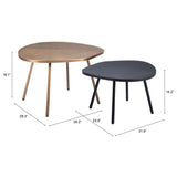 ZUO Castelo Coffee Table Set (2-Piece) Brass & Black