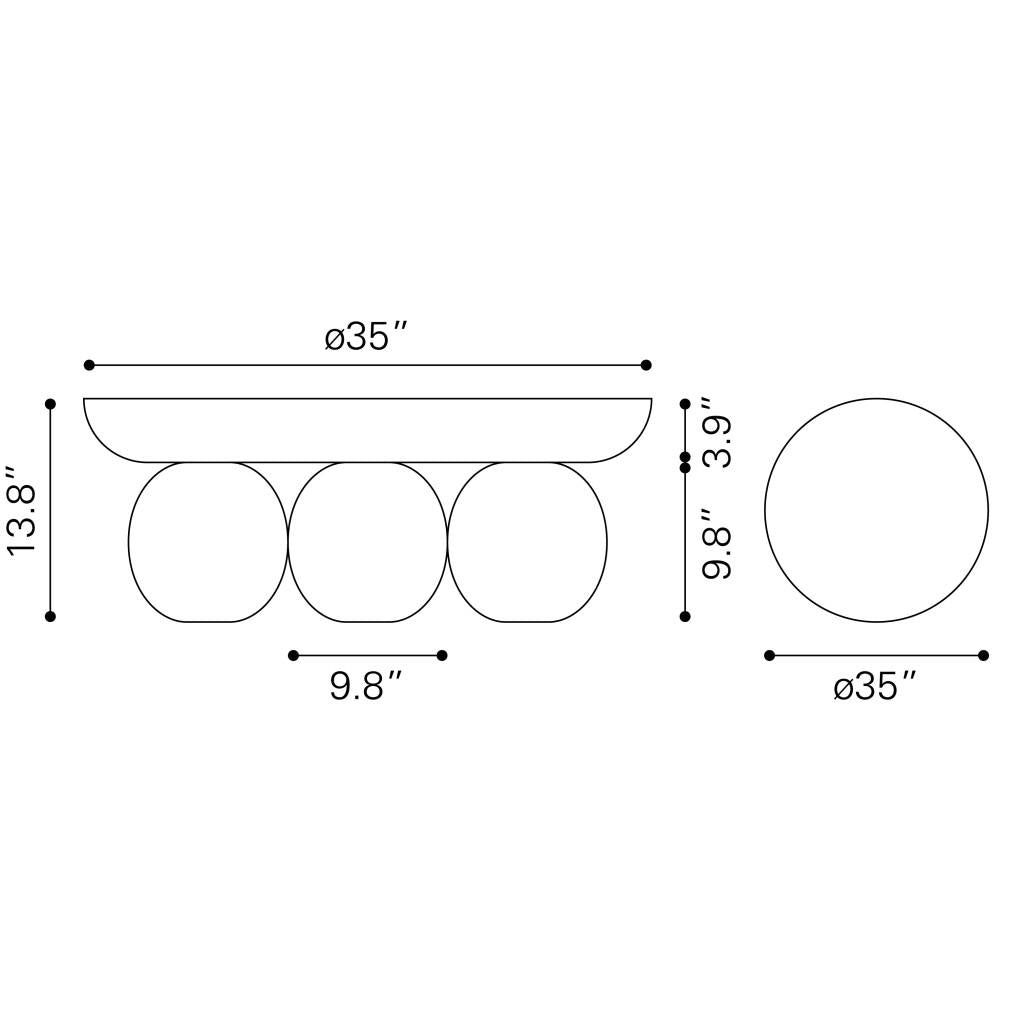 ZUO Ancona Coffee Table Black