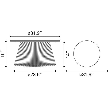 ZUO Mazara Coffee Table White & Natural