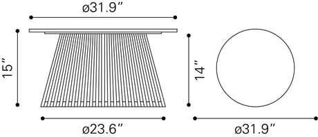 ZUO Mazara Coffee Table White & Natural