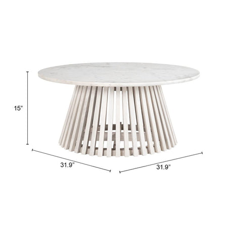 ZUO Mazara Coffee Table White & Natural