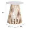 ZUO Mazara Side Table White & Natural