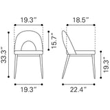 ZUO Menlo Dining Chair (Set of 2) Green