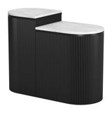 ZUO Ormara Side Table Set (2-Piece) White & Black