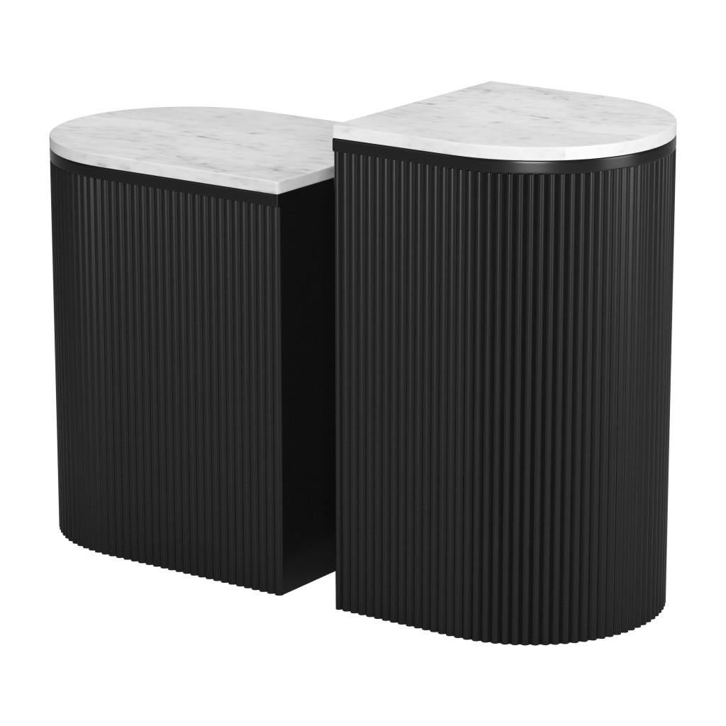 ZUO Ormara Side Table Set (2-Piece) White & Black