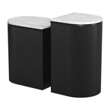 ZUO Ormara Side Table Set (2-Piece) White & Black