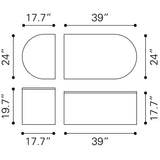 ZUO Ormara Coffee Table Set (2-Piece) White & Black