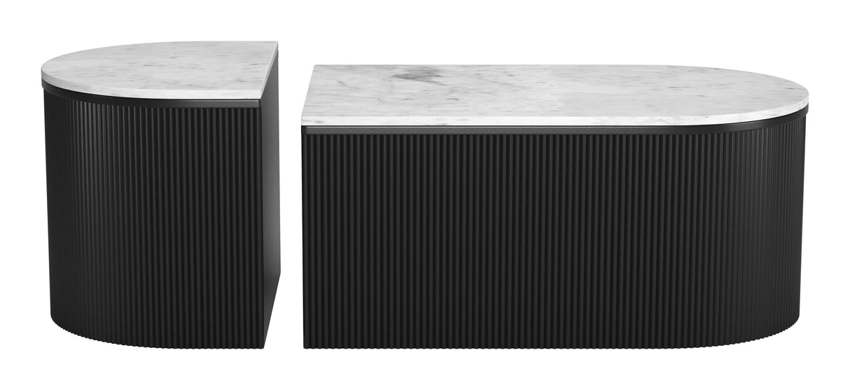ZUO Ormara Coffee Table Set (2-Piece) White & Black