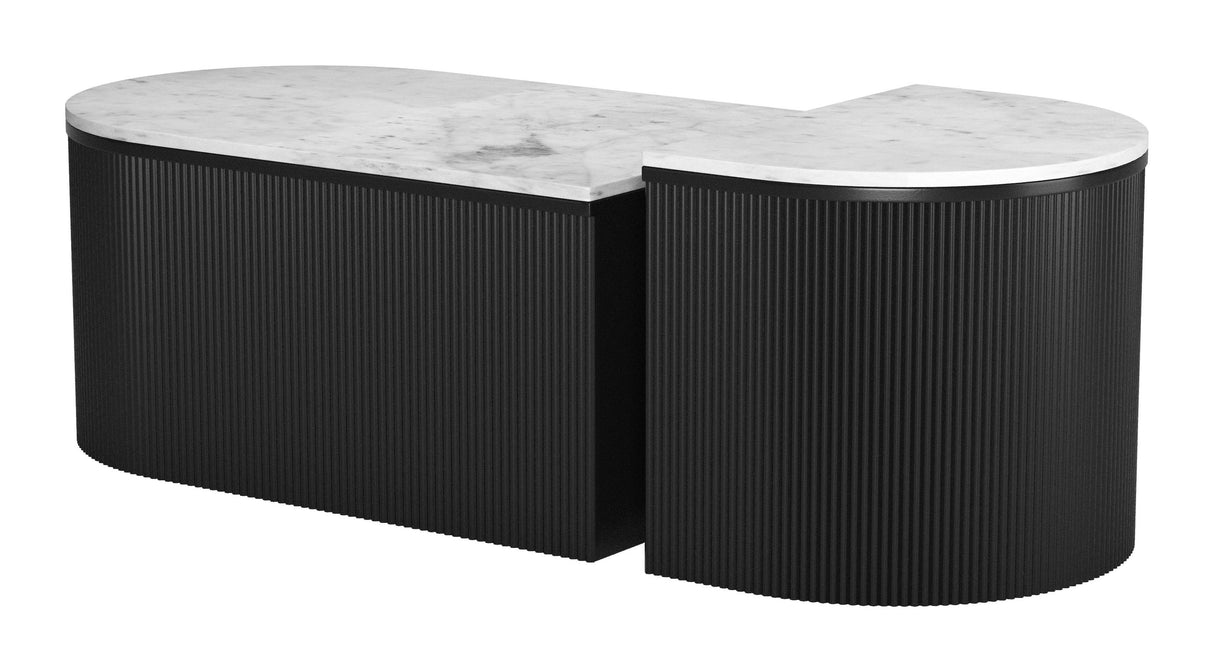 ZUO Ormara Coffee Table Set (2-Piece) White & Black