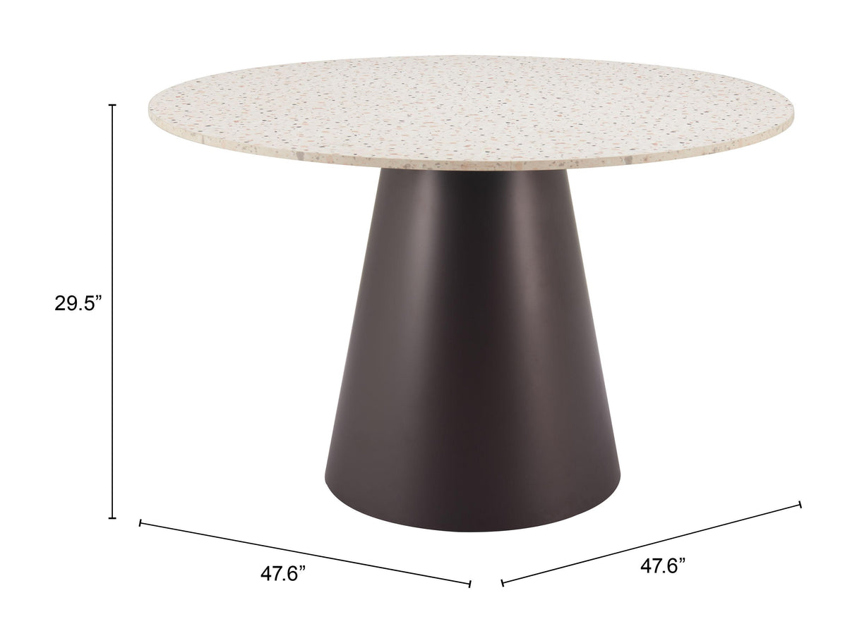 ZUO Jorf Dining Table Beige & Bronze
