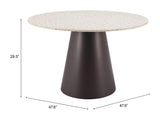 ZUO Jorf Dining Table Beige & Bronze
