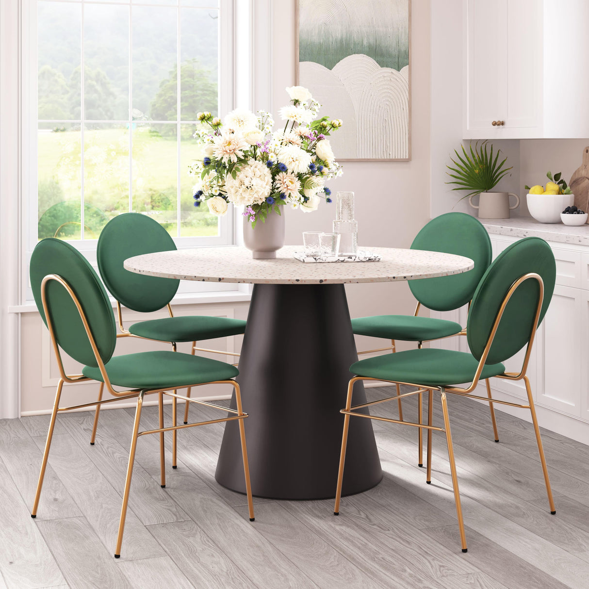 ZUO Jorf Dining Table Beige & Bronze