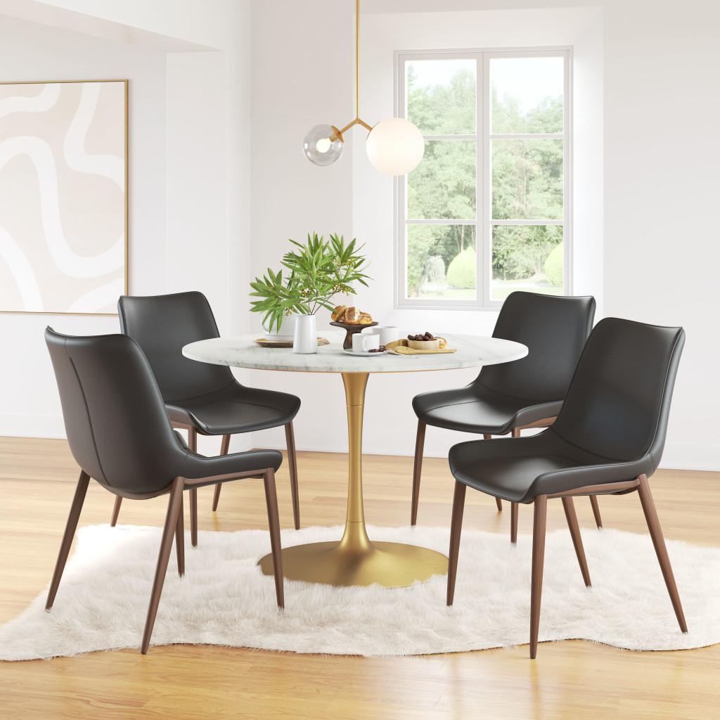 ZUO Magnus Dining Chair (Set of 2) Black & Walnut