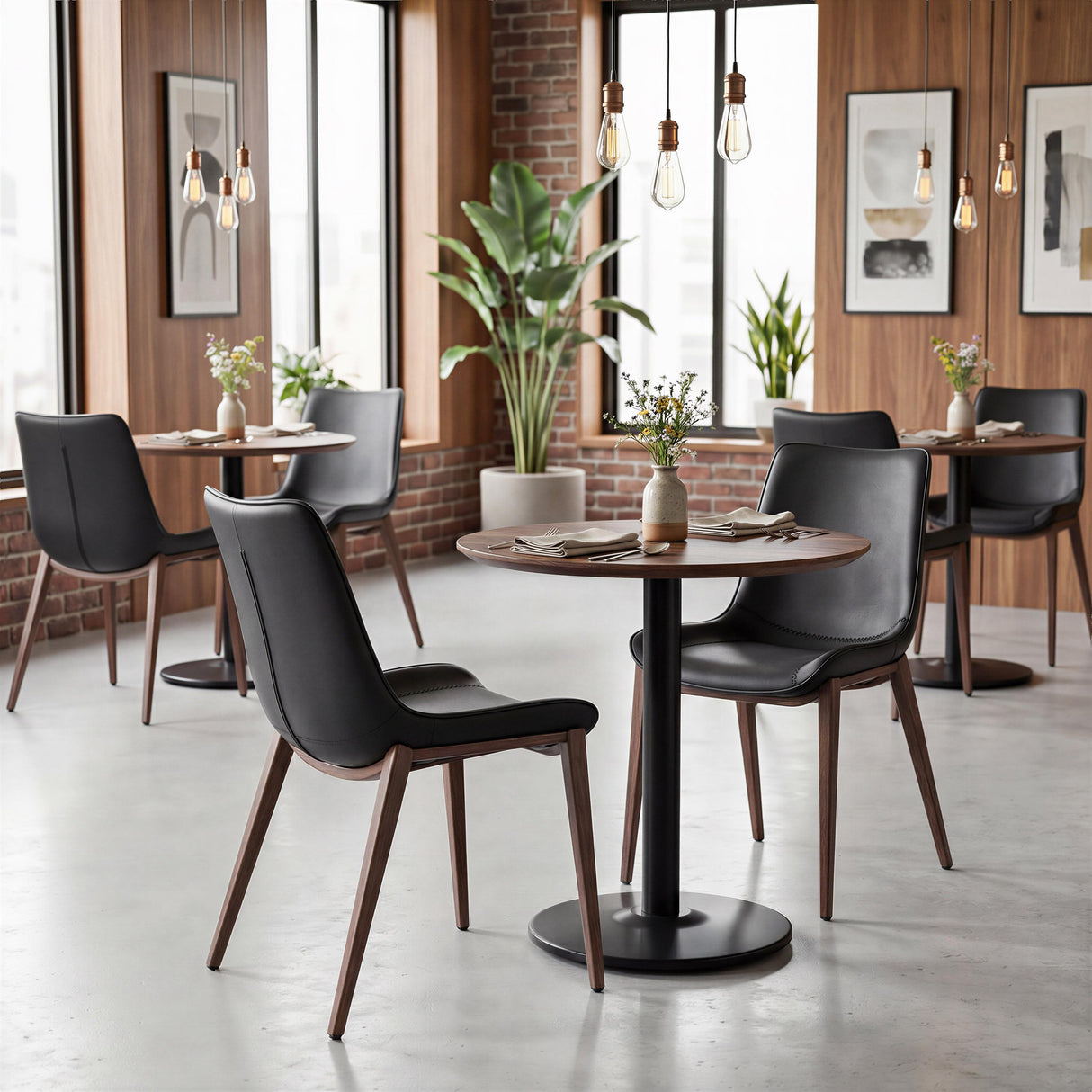 ZUO Magnus Dining Chair (Set of 2) Black & Walnut