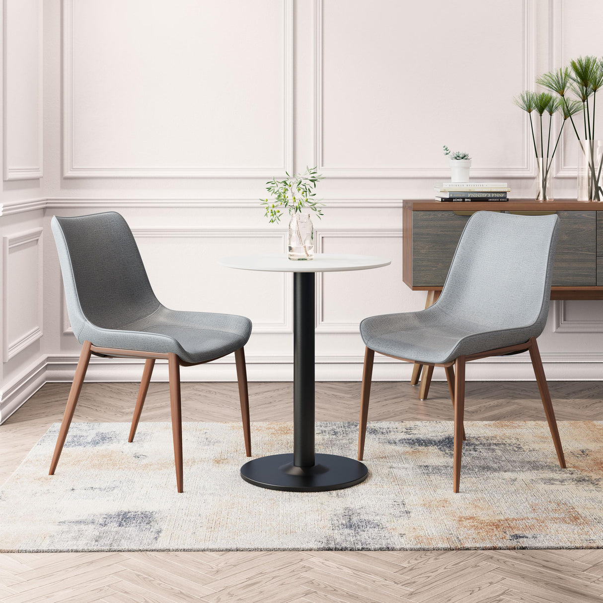 ZUO Magnus Dining Chair (Set of 2) Slate Gray & Walnut