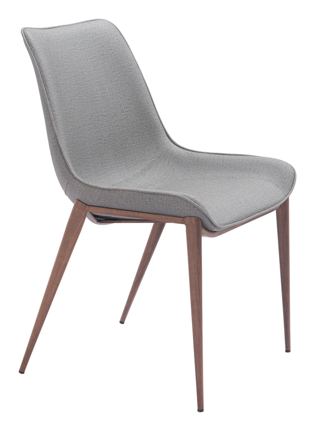 ZUO Magnus Dining Chair (Set of 2) Slate Gray & Walnut