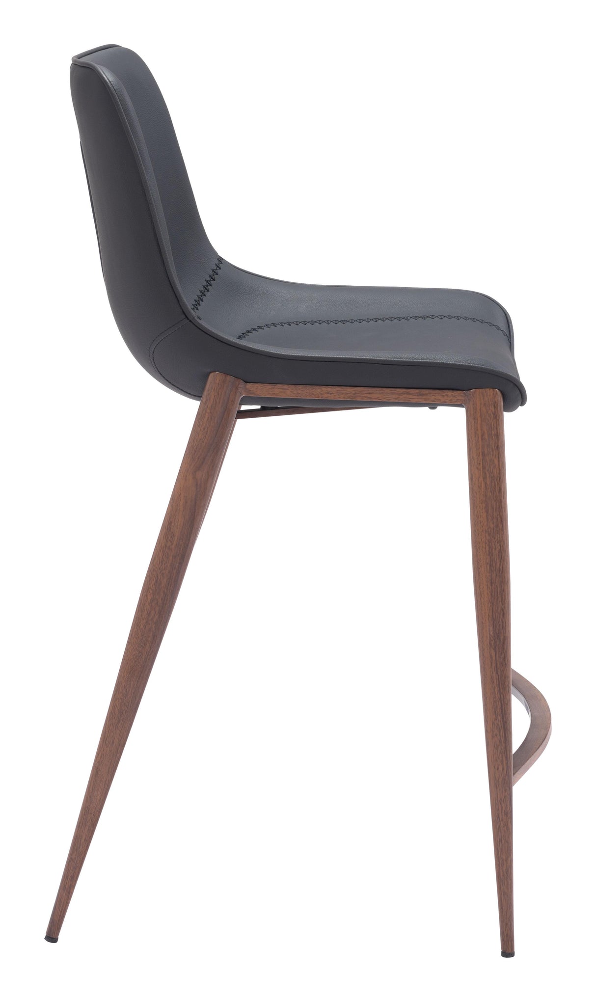 ZUO Magnus Counter Stool (Set of 2) Black & Walnut