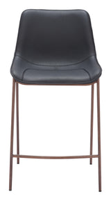ZUO Magnus Counter Stool (Set of 2) Black & Walnut