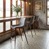 ZUO Magnus Counter Stool (Set of 2) Slate Gray & Walnut