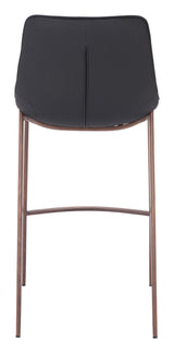 ZUO Magnus Barstool (Set of 2) Black & Walnut