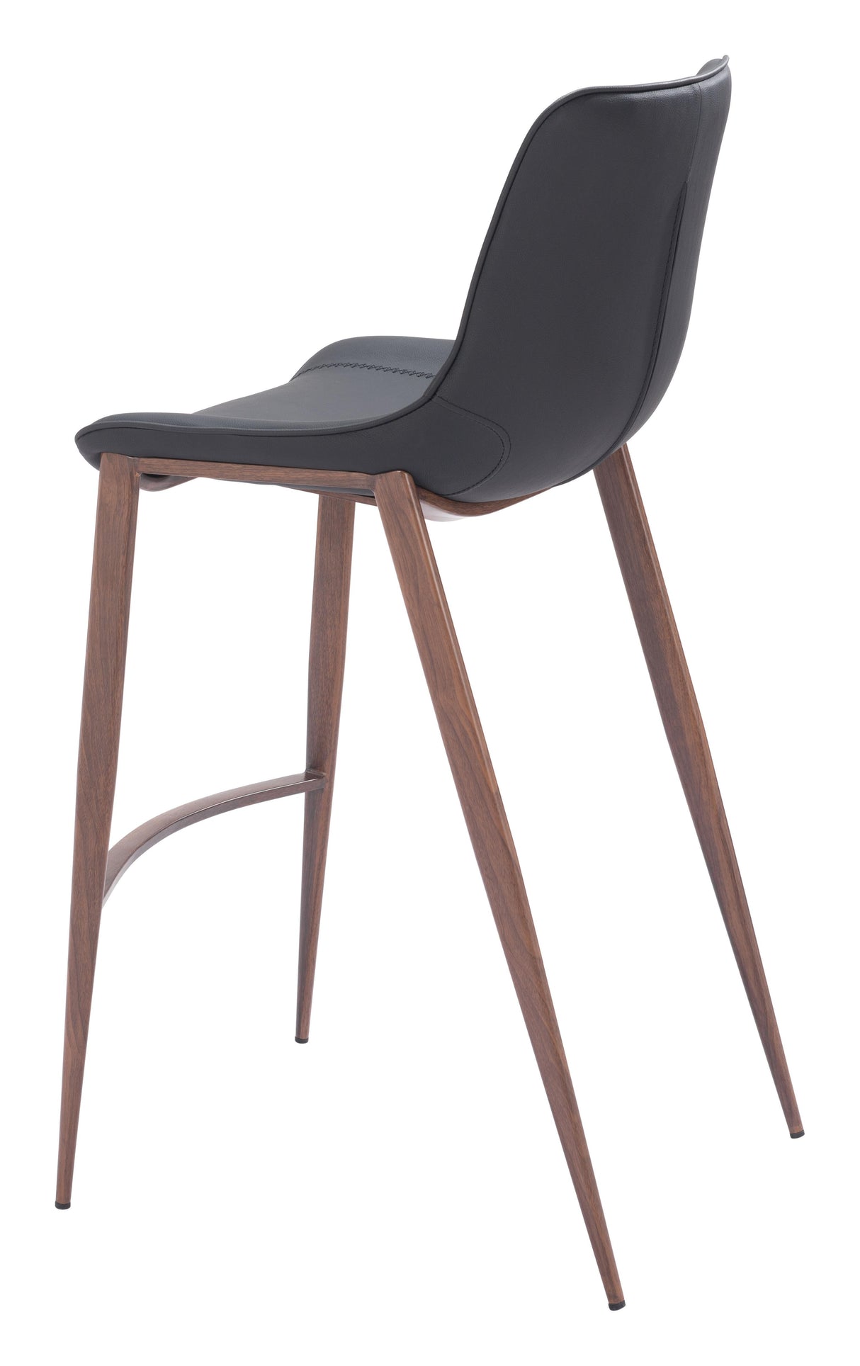 ZUO Magnus Barstool (Set of 2) Black & Walnut