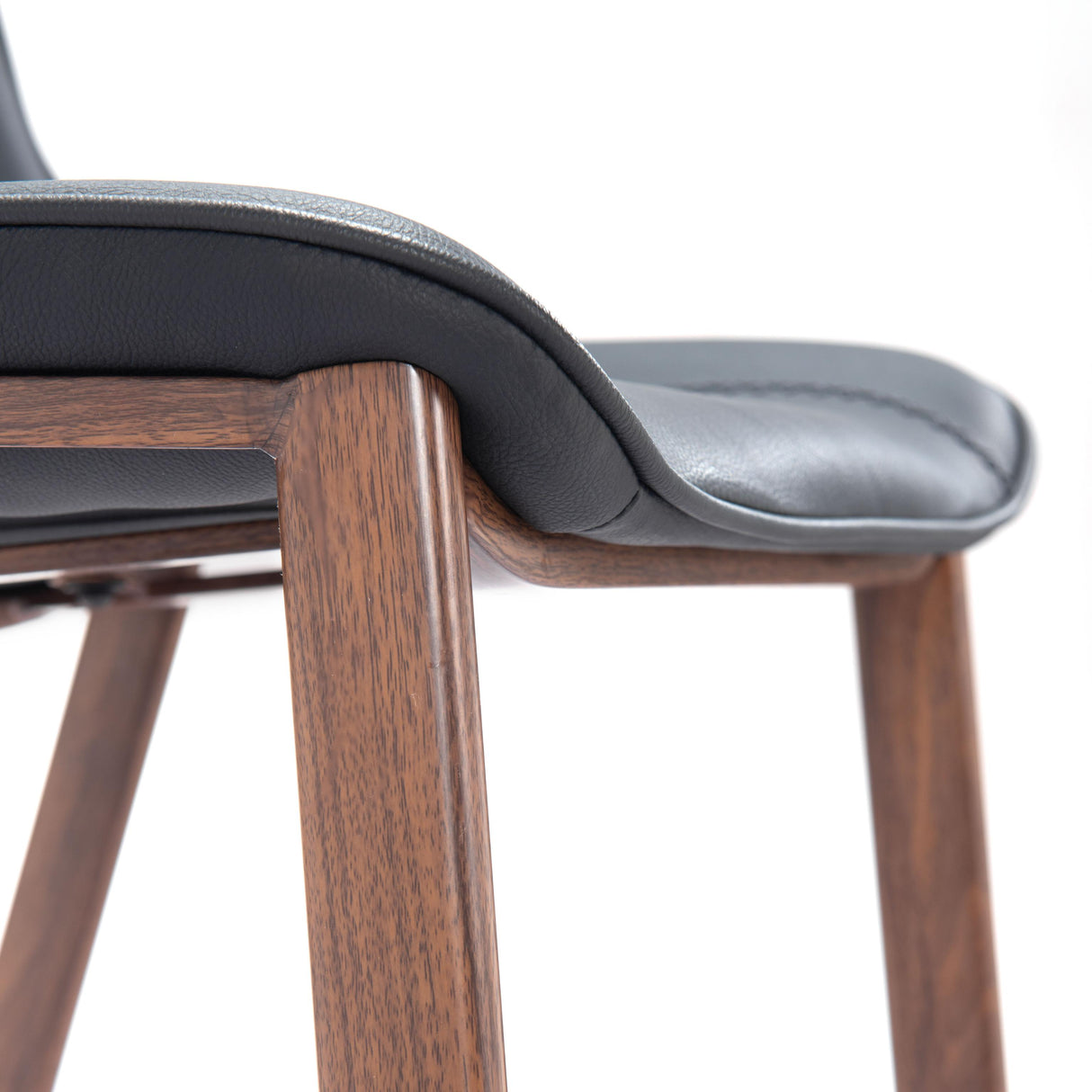 ZUO Magnus Barstool (Set of 2) Black & Walnut