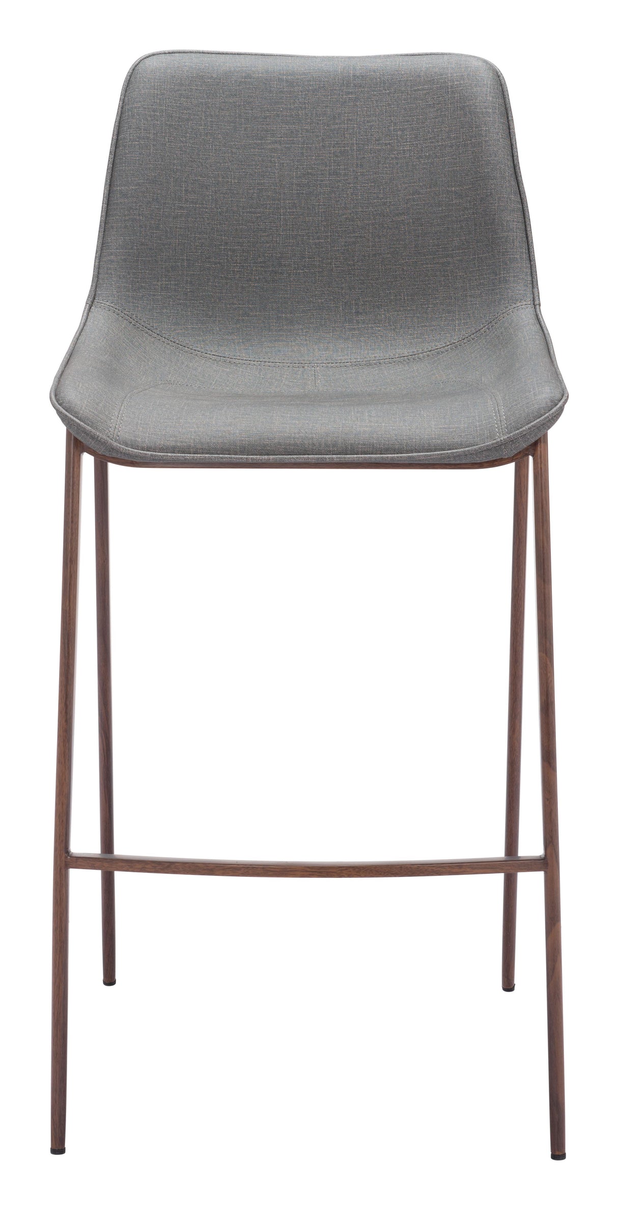ZUO Magnus Barstool (Set of 2) Slate Gray & Walnut