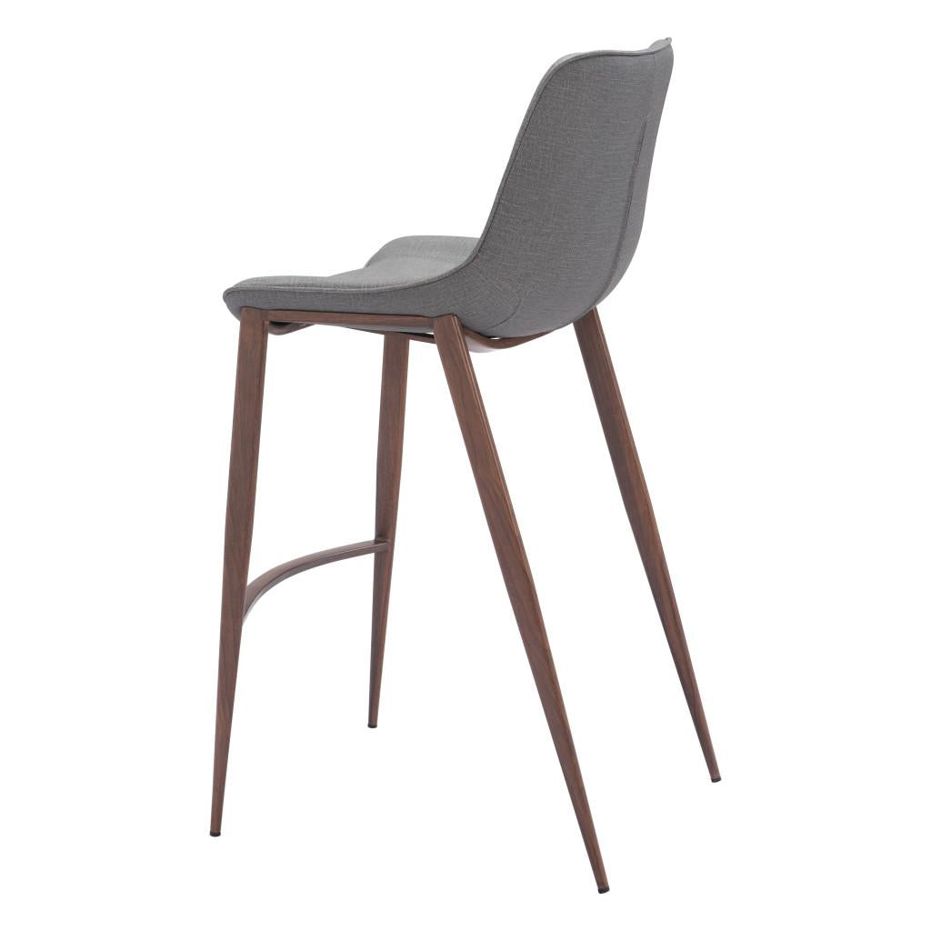 ZUO Magnus Barstool (Set of 2) Slate Gray & Walnut