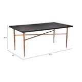 ZUO Nida Dining Table Black & Bronze