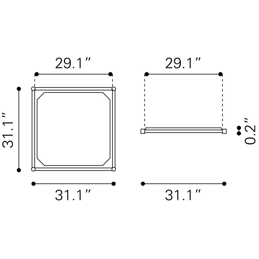 ZUO Zuo Adjustable Shelf Light Gray