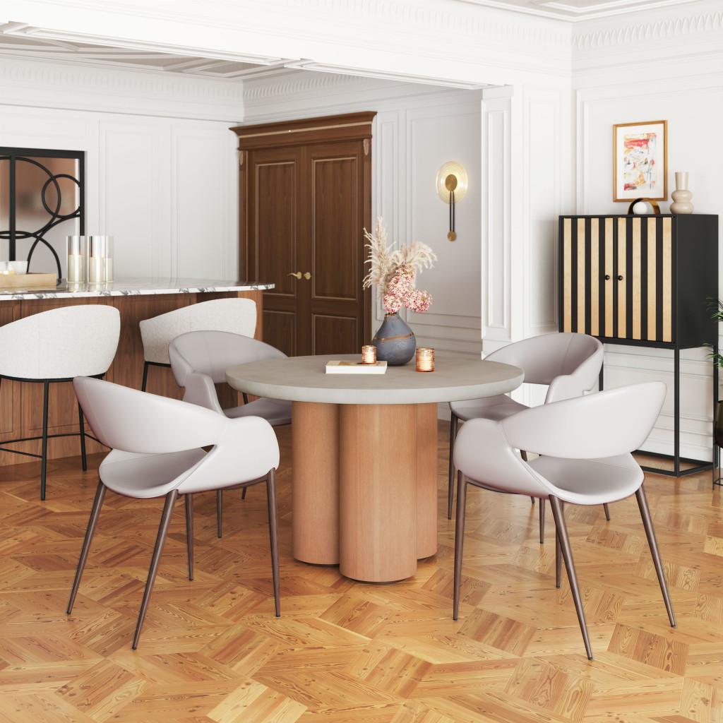 ZUO Limay Dining Chair (Set of 2) Beige & Walnut