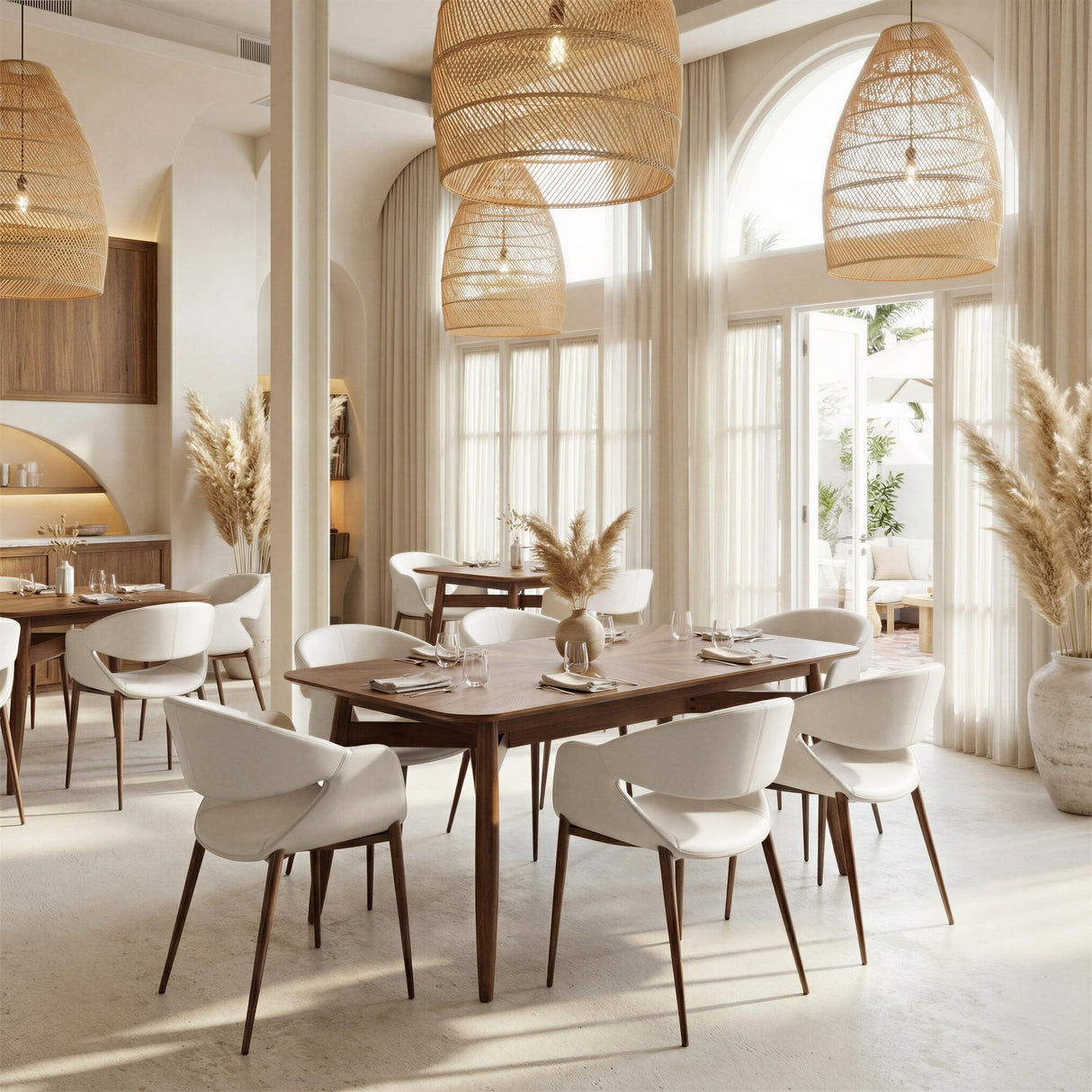 ZUO Limay Dining Chair (Set of 2) Beige & Walnut