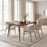 ZUO Limay Dining Chair (Set of 2) Beige & Walnut