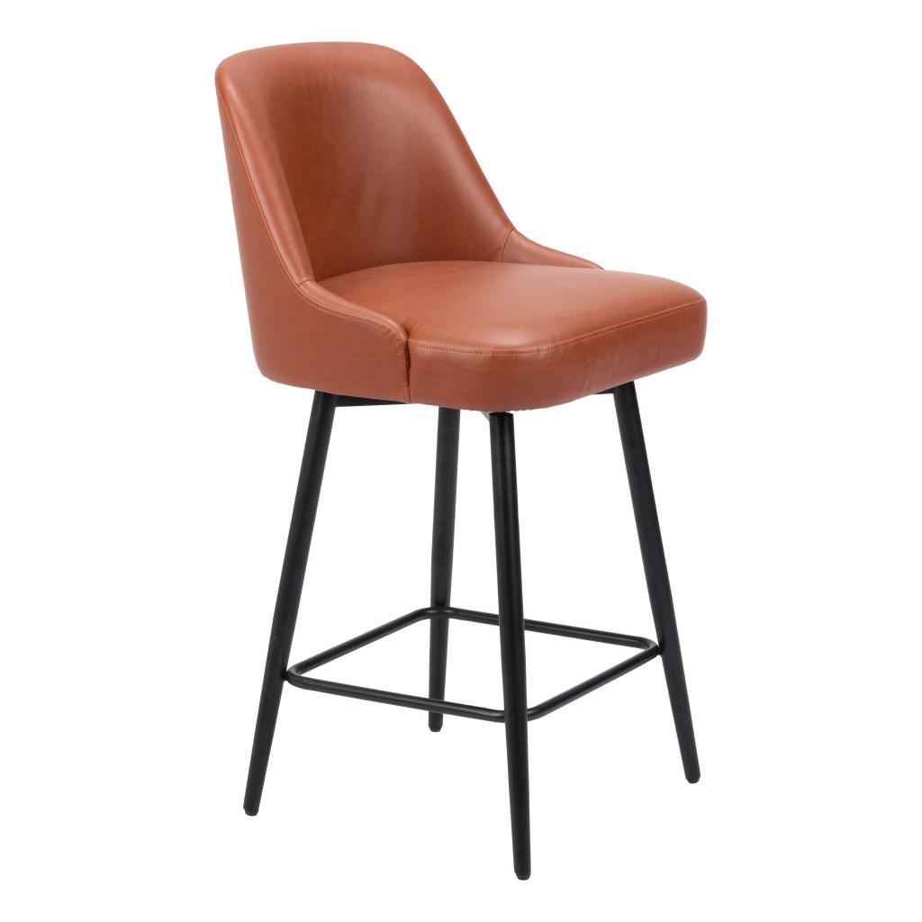 ZUO Keppel Swivel Counter Stool Brown