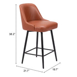 ZUO Keppel Swivel Counter Stool Brown