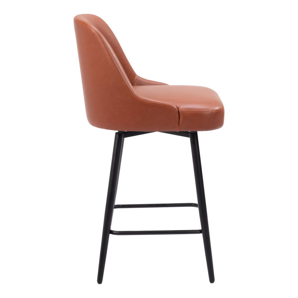 ZUO Keppel Swivel Counter Stool Brown