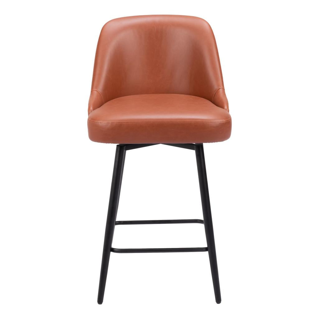 ZUO Keppel Swivel Counter Stool Brown