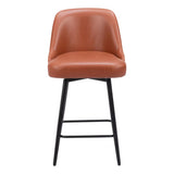 ZUO Keppel Swivel Counter Stool Brown