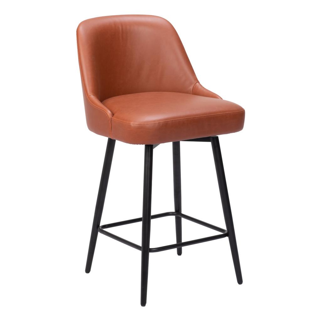 ZUO Keppel Swivel Counter Stool Brown
