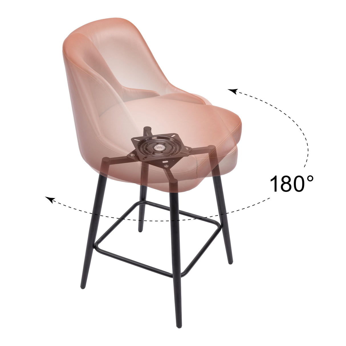 ZUO Keppel Swivel Counter Stool Brown