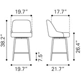 ZUO Keppel Swivel Counter Stool Black & Bronze