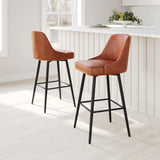 ZUO Keppel Swivel Barstool Brown