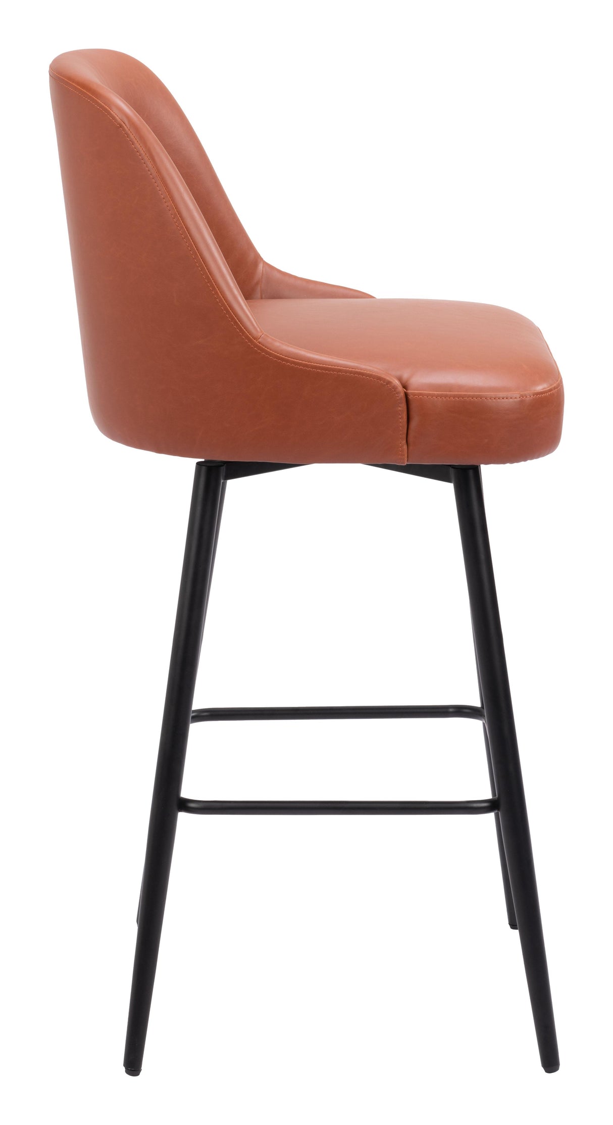 ZUO Keppel Swivel Barstool Brown