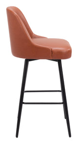 ZUO Keppel Swivel Barstool Brown