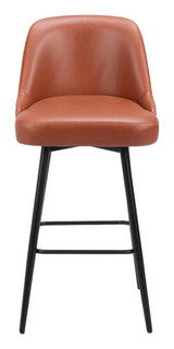 ZUO Keppel Swivel Barstool Brown