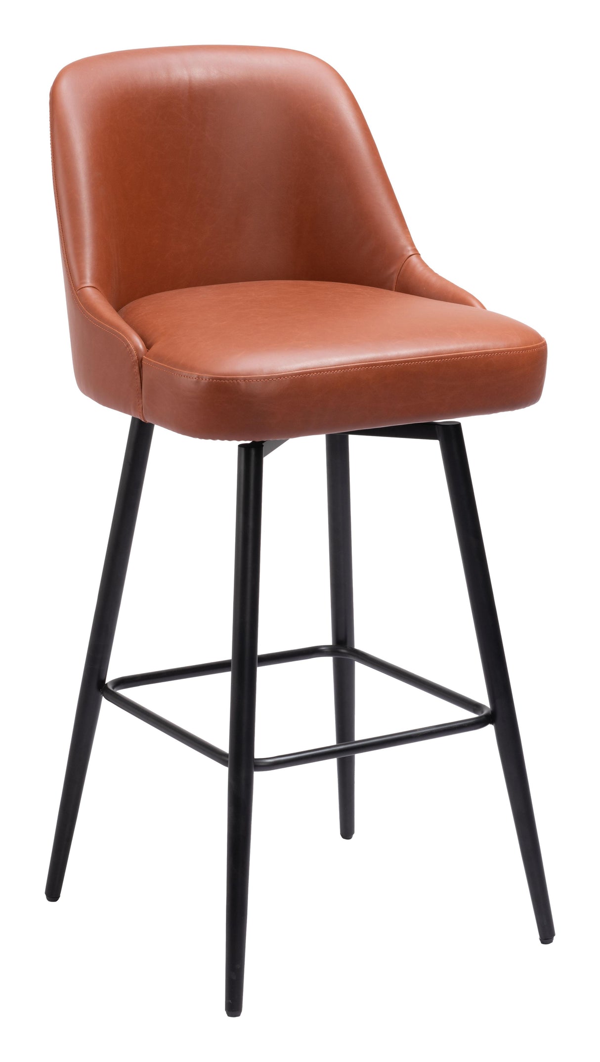 ZUO Keppel Swivel Barstool Brown