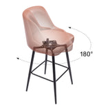 ZUO Keppel Swivel Barstool Brown