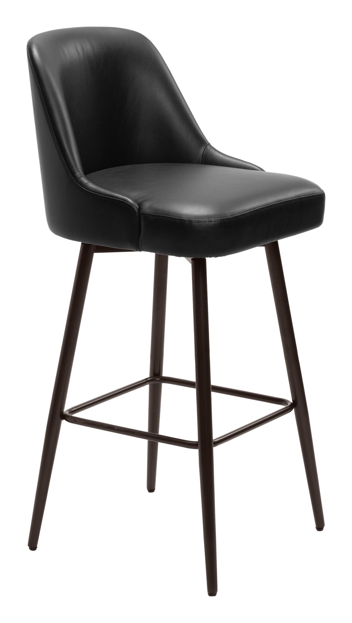 ZUO Keppel Swivel Barstool Black & Bronze