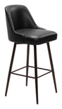 ZUO Keppel Swivel Barstool Black & Bronze